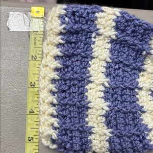 Cozy Knit Kids Hat - Blue and Cream